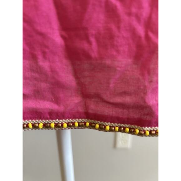 INC Pink Beaded Tunic Coverup boho festival resort vacation Embroidered  sz 6 - Picture 8 of 10